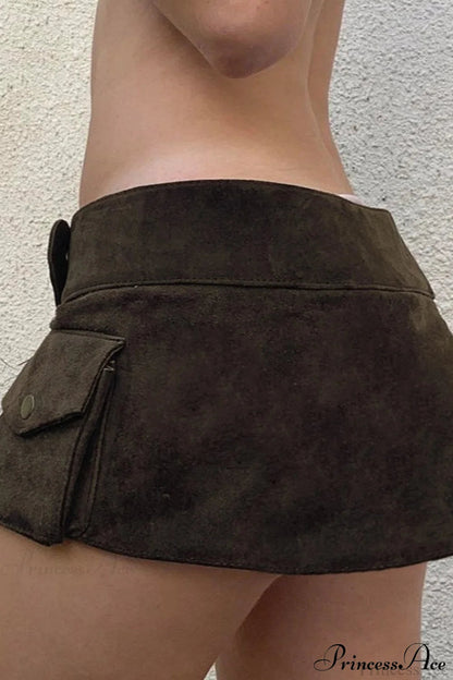 Low Waist Studded Mini Skirt