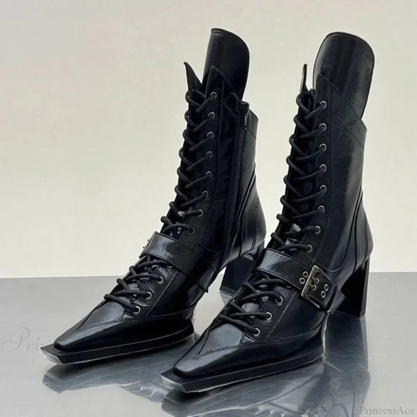 Motorbike Bulky Heel Rebel Gothic Boot