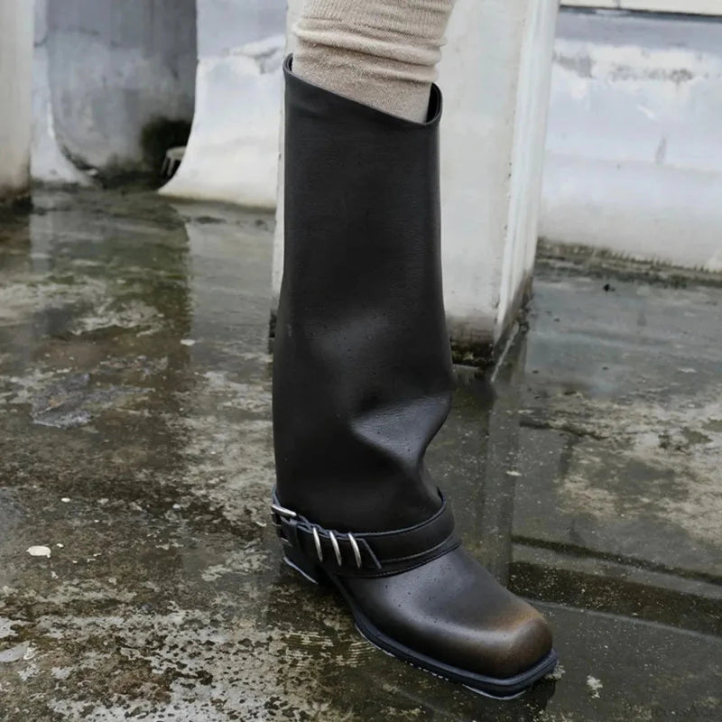 Style Ebony Thigh High Gothic Boot