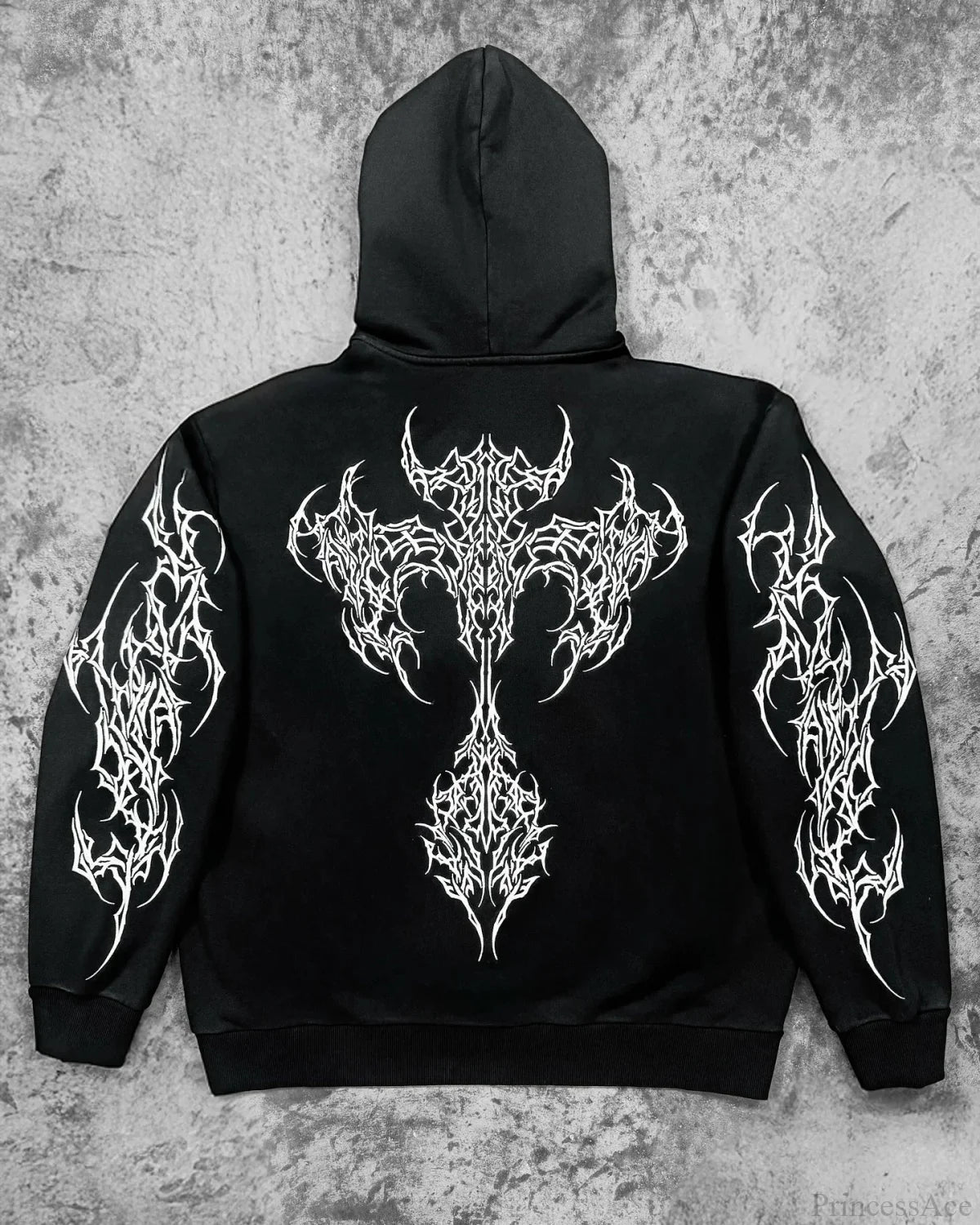 Y2k Graphic Gothic Zipper Hooded Sweatshirt