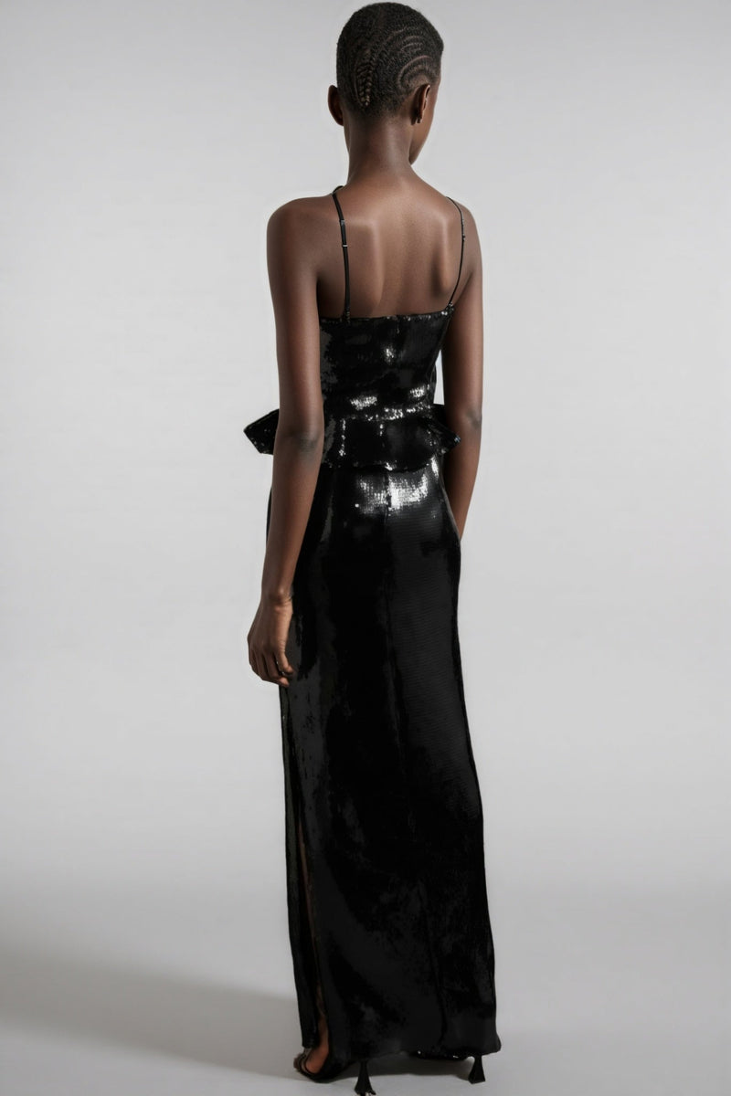 Hadley Sequined Tulle Puff Maxi Dress