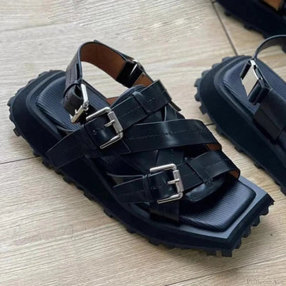 Warrior Leather Gothic Elevated Sandal