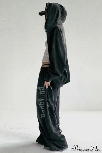 Washed Loose Wide-leg Pants