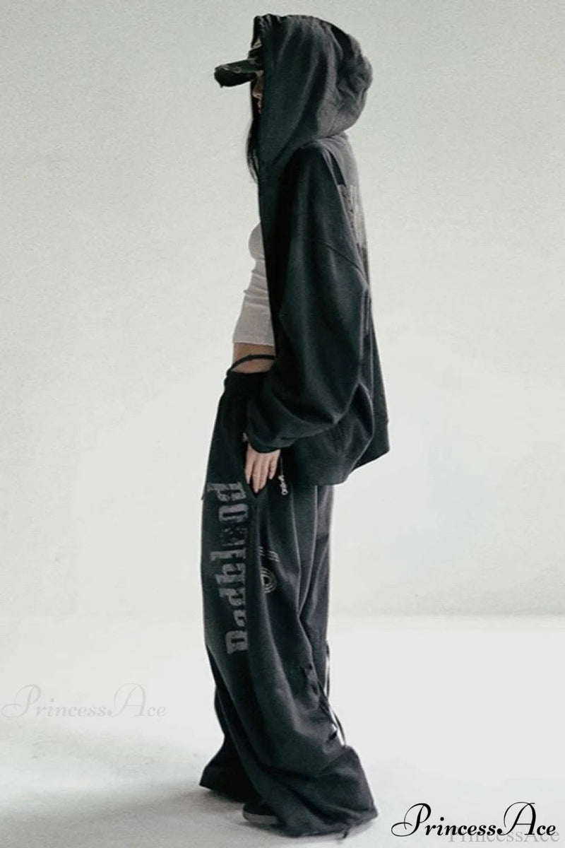 Washed Loose Wide-leg Pants