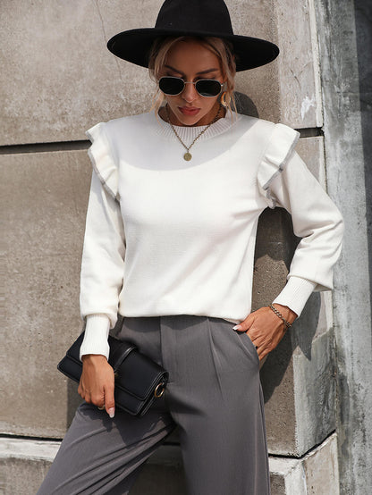 Nonnie Knit Pullover Sweater - White