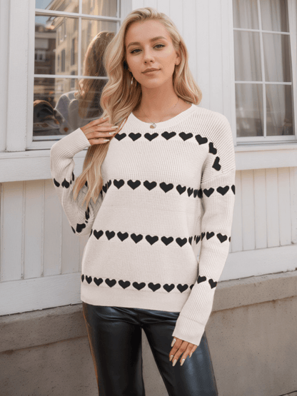 My Hearts Oversized Striped Pullover Sweater