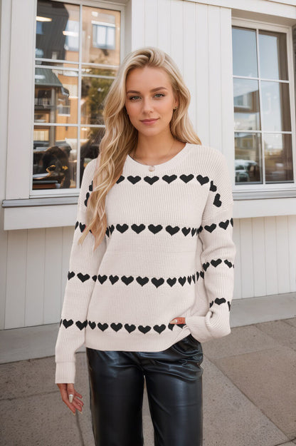 My Hearts Oversized Striped Pullover Sweater