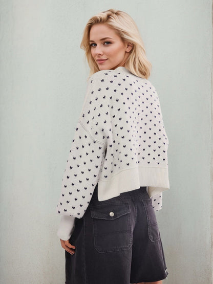 Emmie Crewneck Bow Spot Knit Sweater