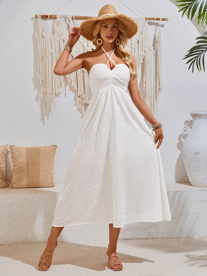 Reservation for Two Halter Maxi Dress - White