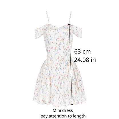 White Posy Print Corset Mini Dress