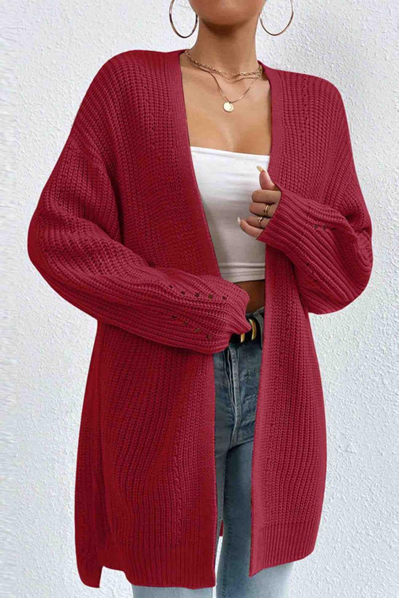 Open Front Mid-length Cardigan