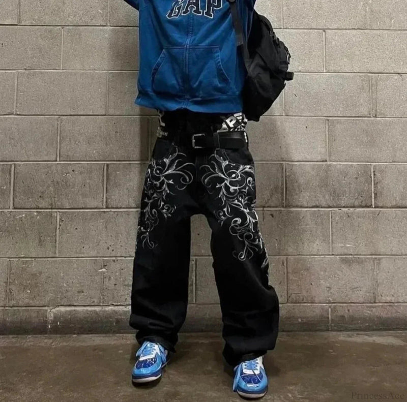 Y2k Gothic Design Print Loose Pant