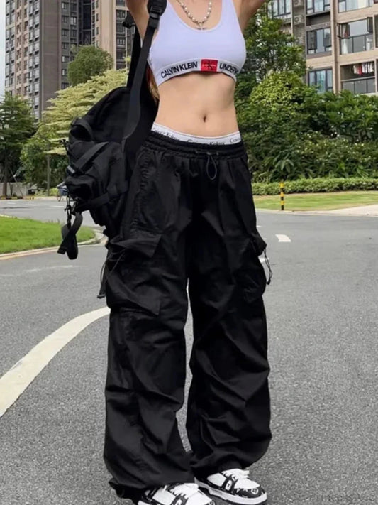 Y2k Gothic Parachute Dark Pant