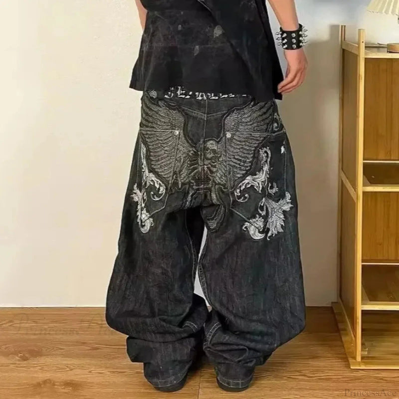 Y2k Mysterious Embroidery Baggy Pant