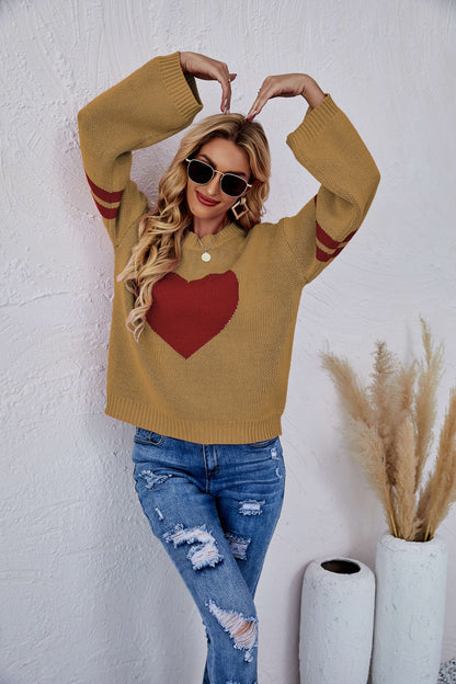 Sweetie With Heart Pullover Knit Sweater