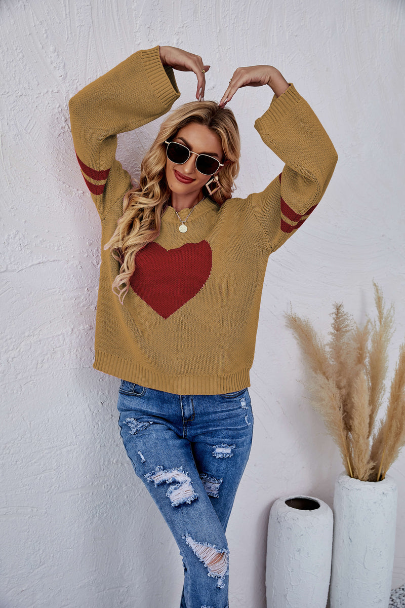 Sweetie With Heart Pullover Knit Sweater