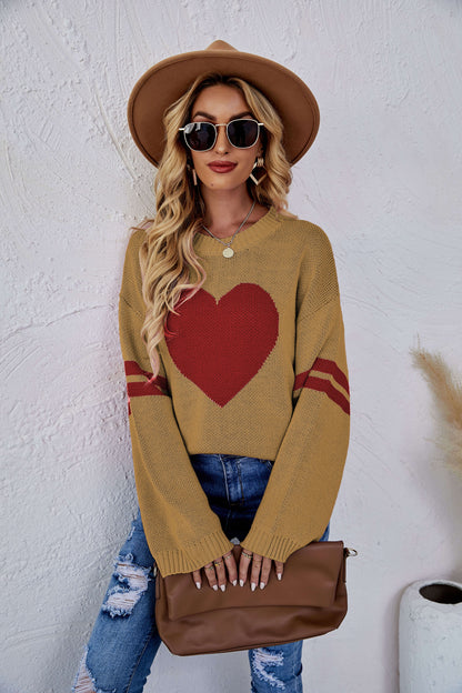 Sweetie With Heart Pullover Knit Sweater