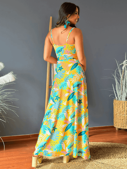 Cynthia V-neck Maxi Dress - Yellow