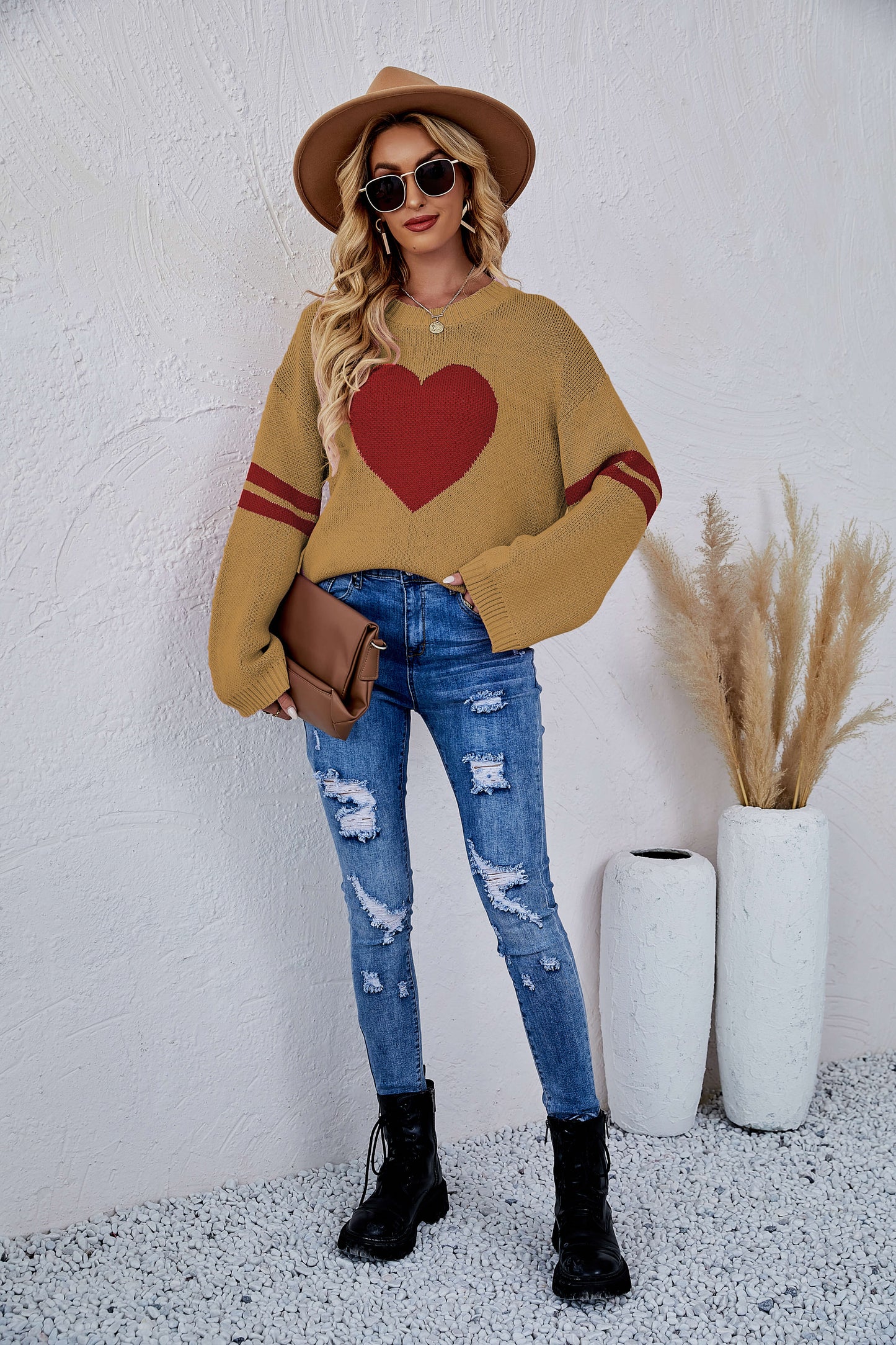 Sweetie With Heart Pullover Knit Sweater