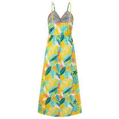 Cynthia V-neck Maxi Dress - Yellow